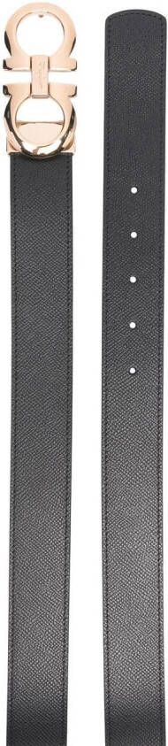 Ferragamo Riem met Gancini gesp Zwart