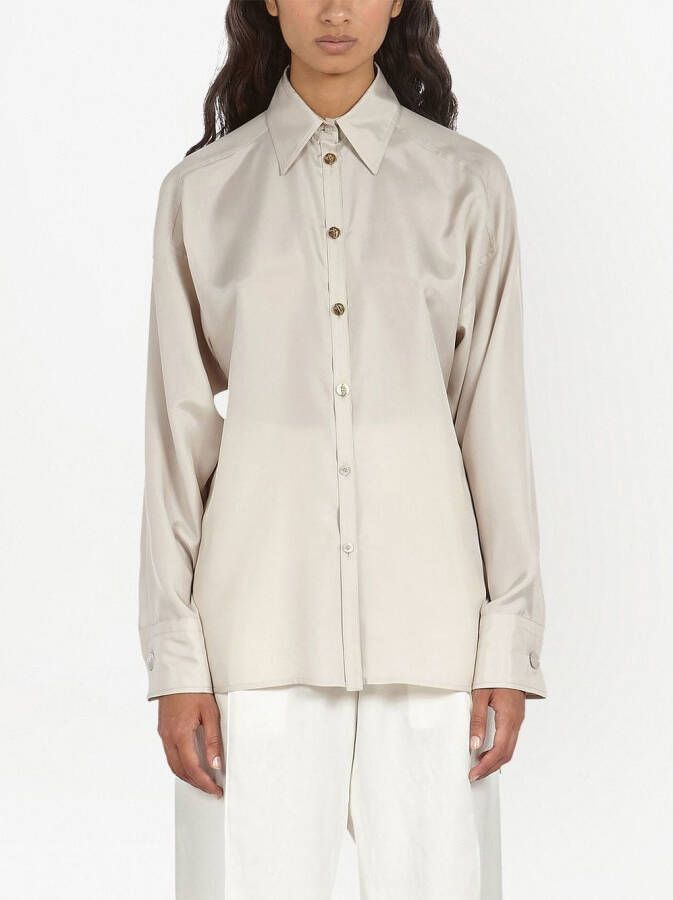 Ferragamo Satijnen shirt Wit