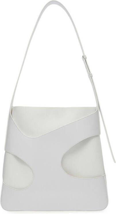 Ferragamo Schoudertas met reliëf Wit