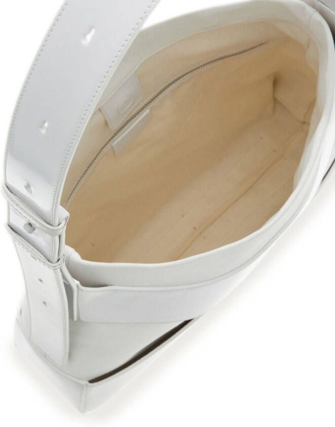 Ferragamo Schoudertas met reliëf Wit