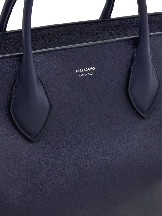Ferragamo Shopper met logo Blauw