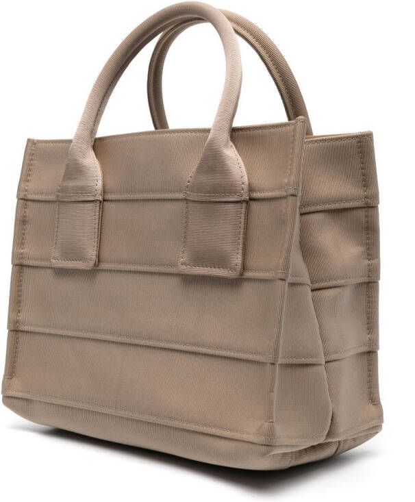 Ferragamo Signature (S) shopper van katoenmix Beige