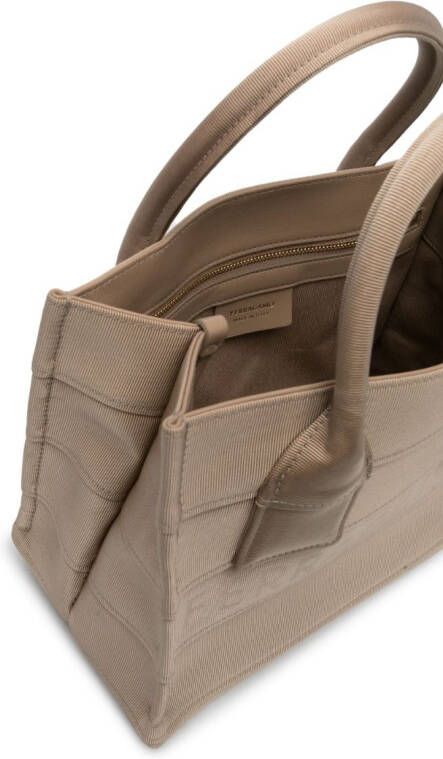 Ferragamo Signature (S) shopper van katoenmix Beige
