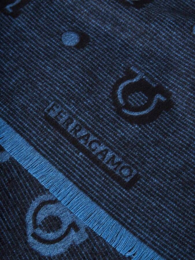 Ferragamo Stropdas met jacquard Blauw