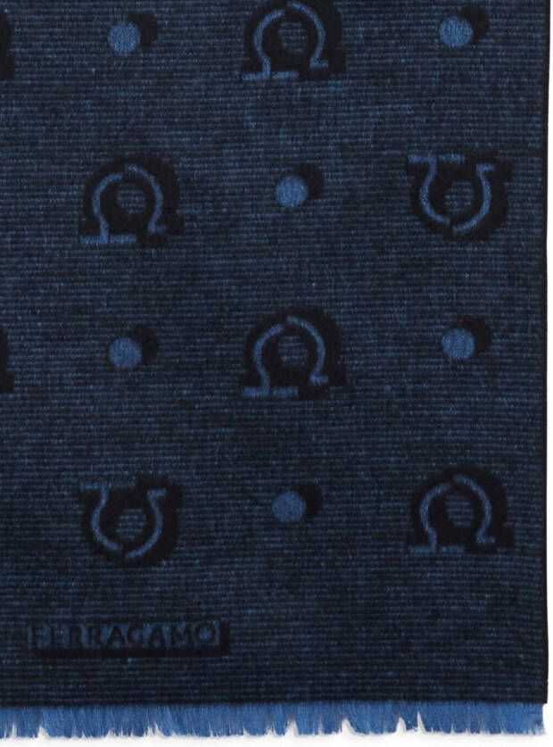 Ferragamo Stropdas met jacquard Blauw