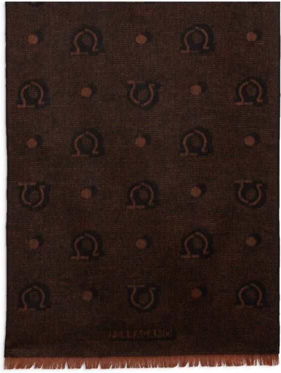 Ferragamo Stropdas met jacquard Bruin
