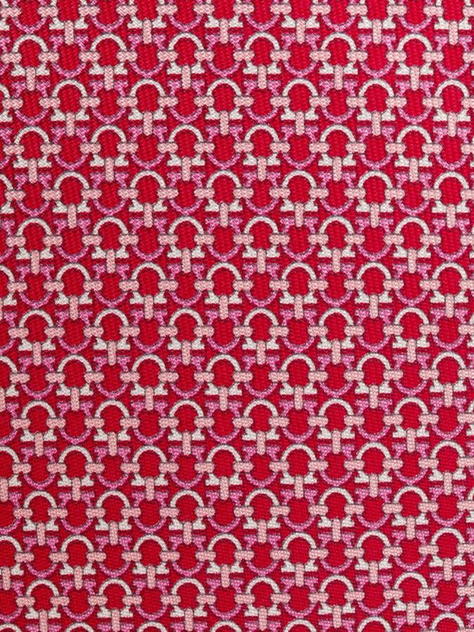 Ferragamo Stropdas met monogram print Rood