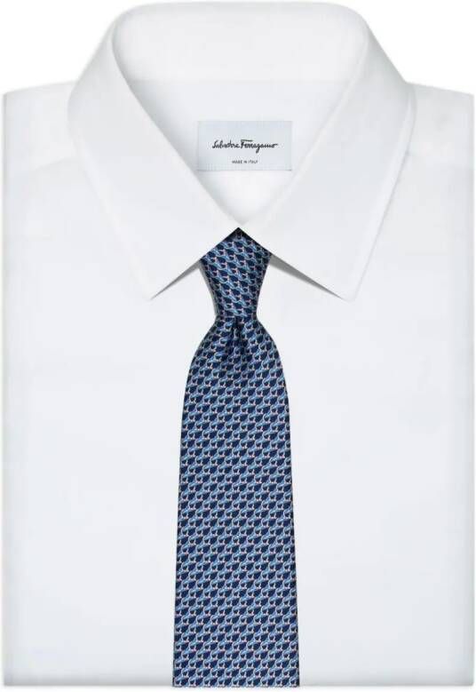 Ferragamo Zijden stropdas Blauw
