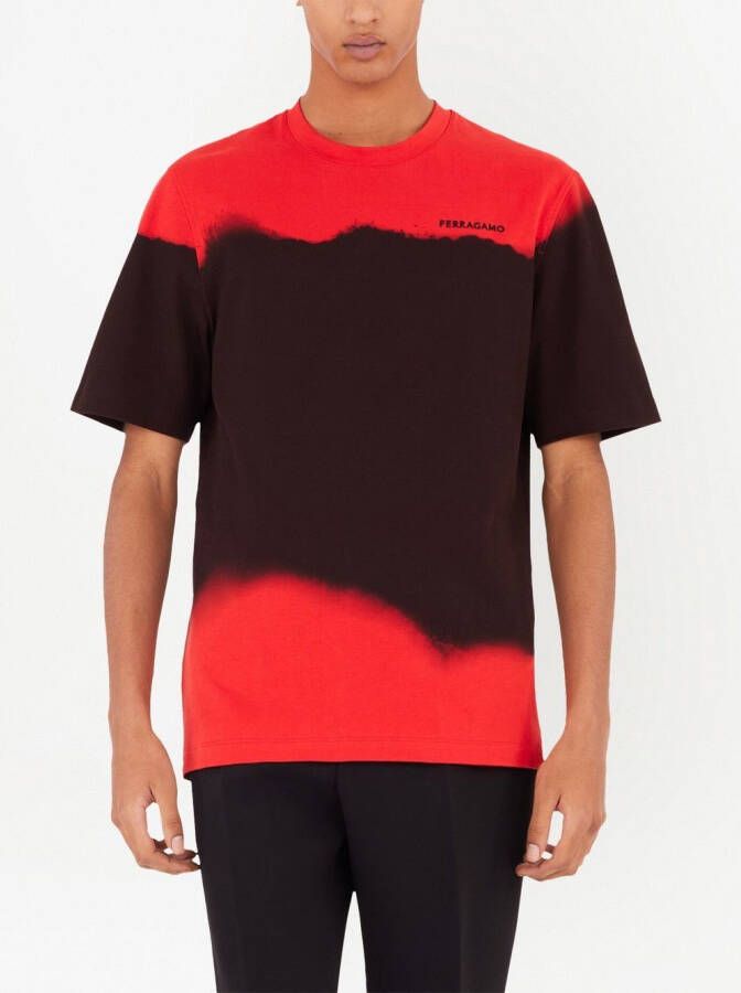 Ferragamo T-shirt met colourblocking Rood