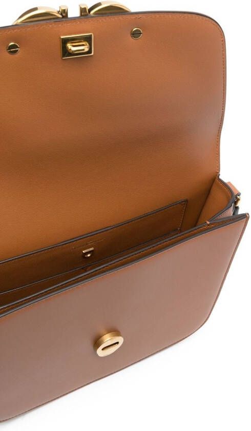 Ferragamo Trapezio leren crossbodytas Bruin