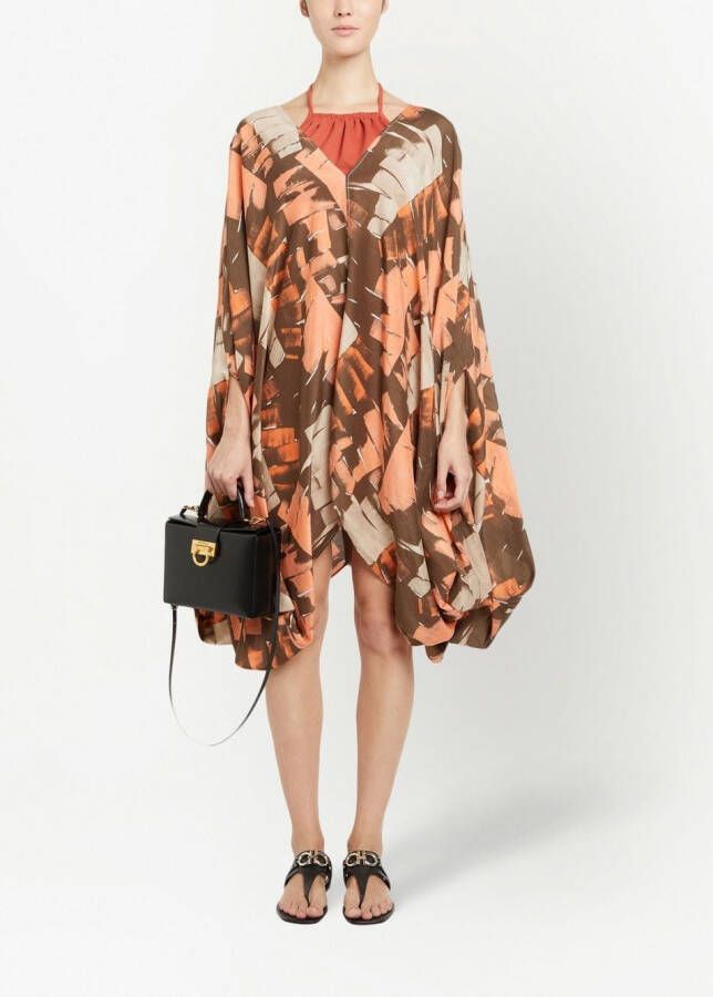Ferragamo Wikkelrok met palmprint Oranje
