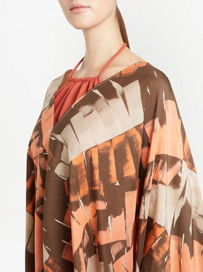 Ferragamo Wikkelrok met palmprint Oranje