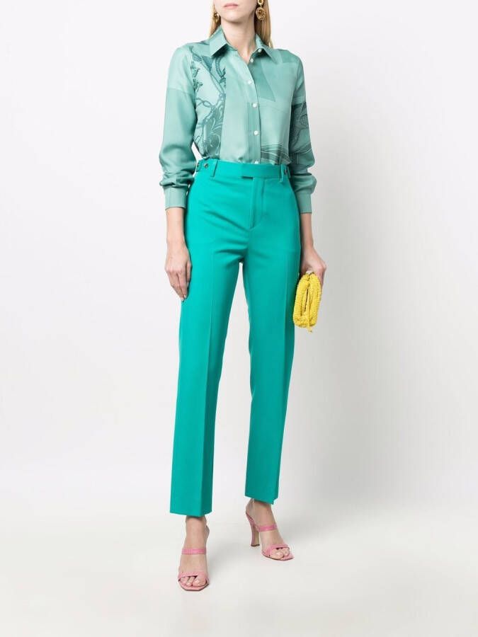 Ferragamo Zijden blouse Groen