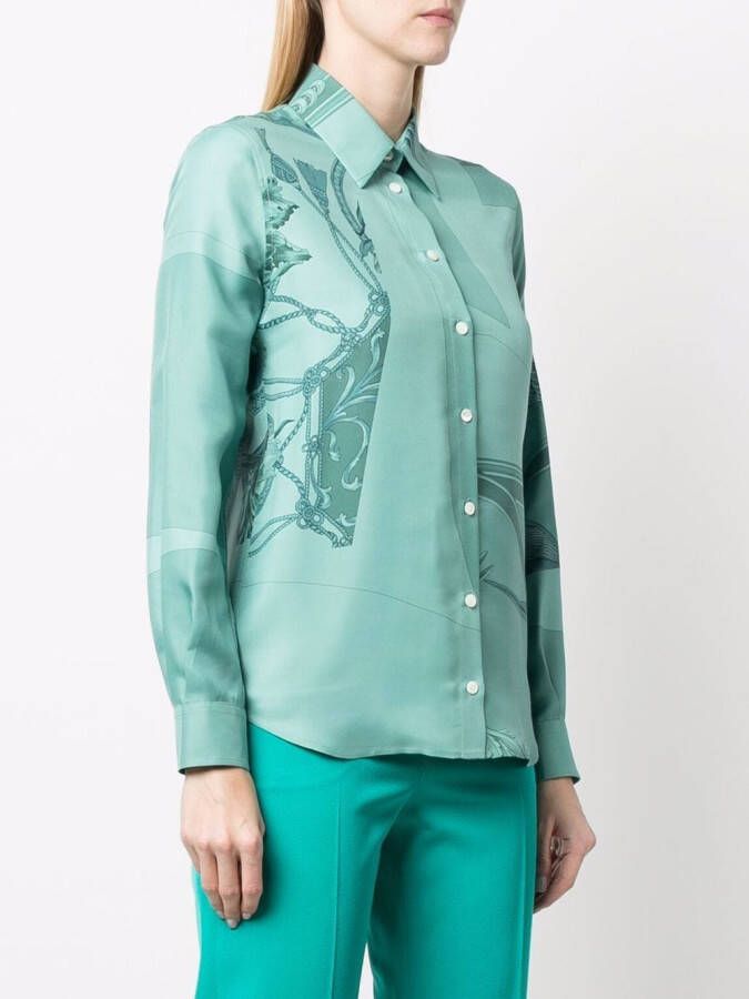 Ferragamo Zijden blouse Groen