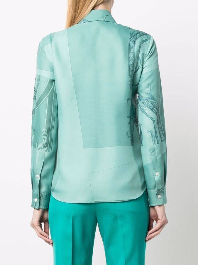 Ferragamo Zijden blouse Groen