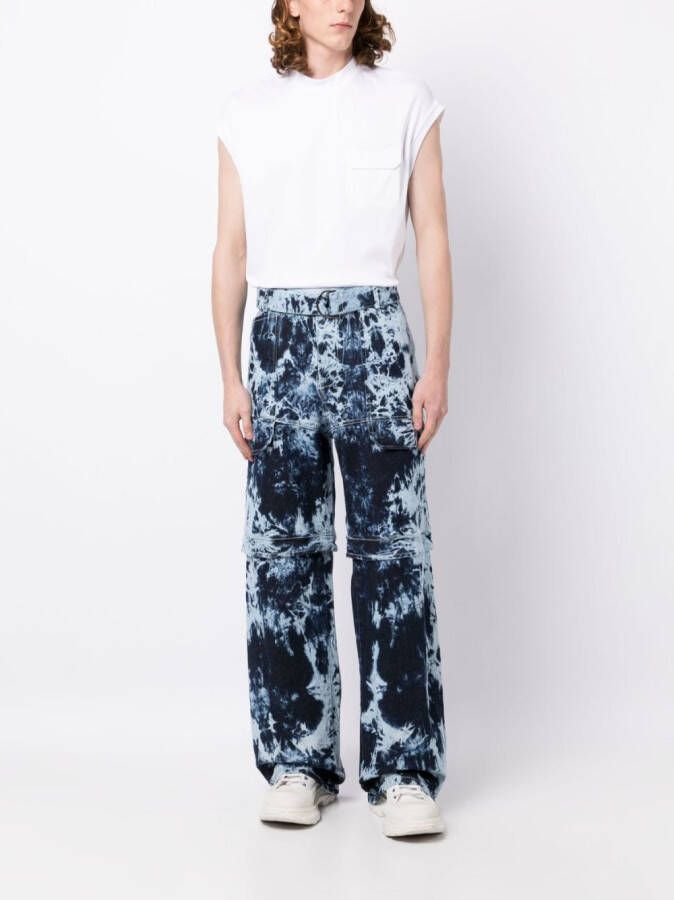 Ferrari Jeans met tie-dye print Blauw