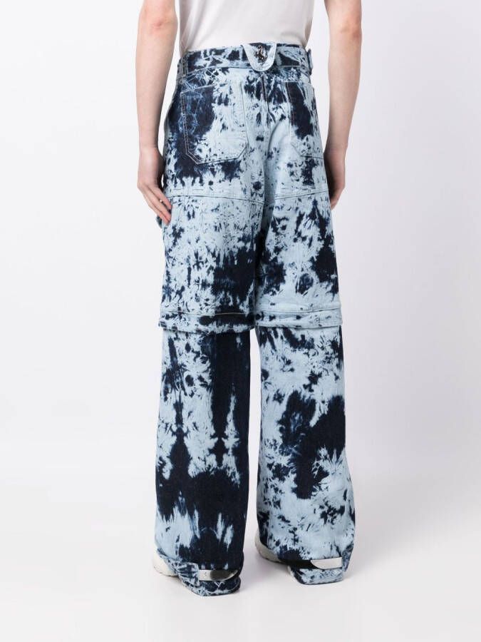 Ferrari Jeans met tie-dye print Blauw