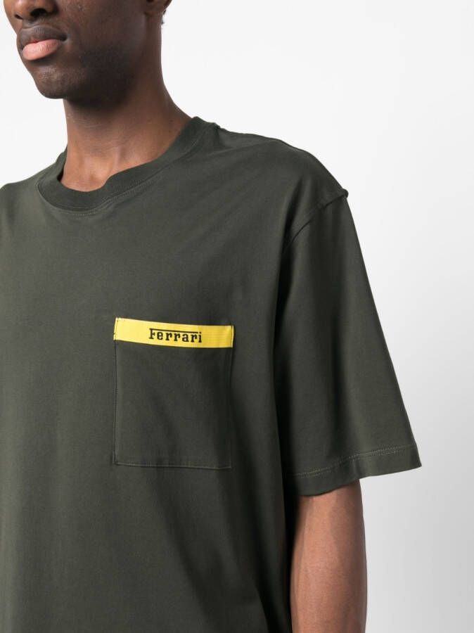 Ferrari T-shirt met logoprint Groen
