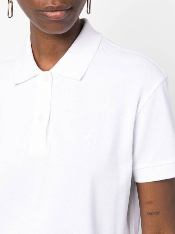 Ferrari Poloshirt met geborduurd logo Wit