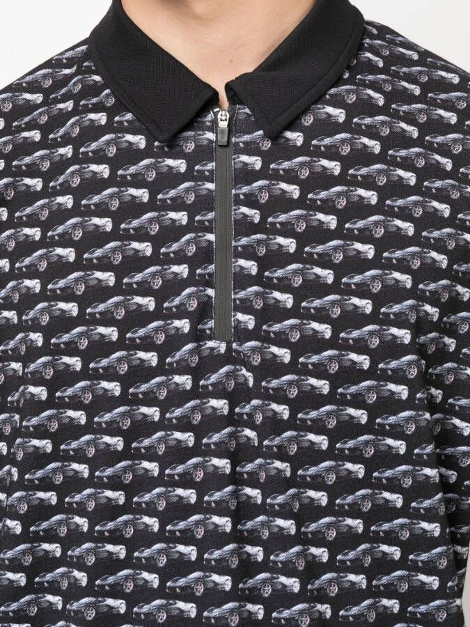 Ferrari Poloshirt met print Zwart