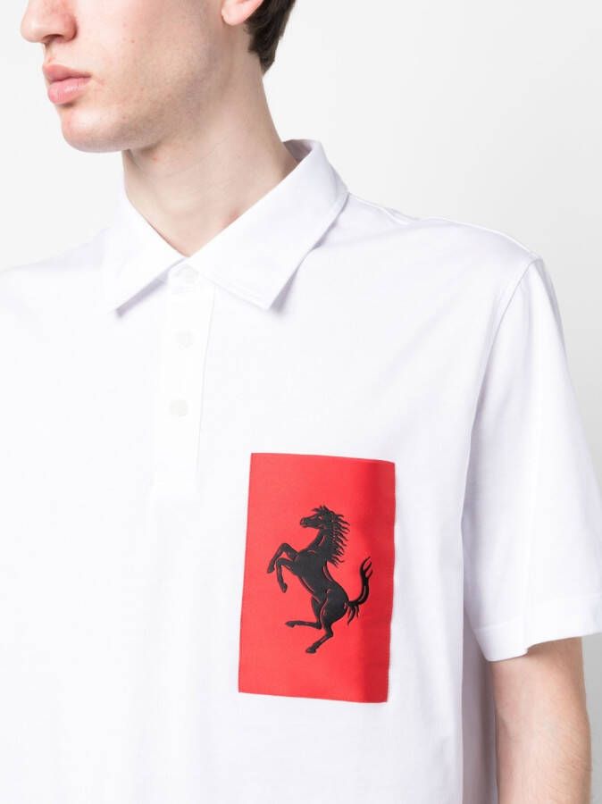 Ferrari Poloshirt met paardenpatch Wit