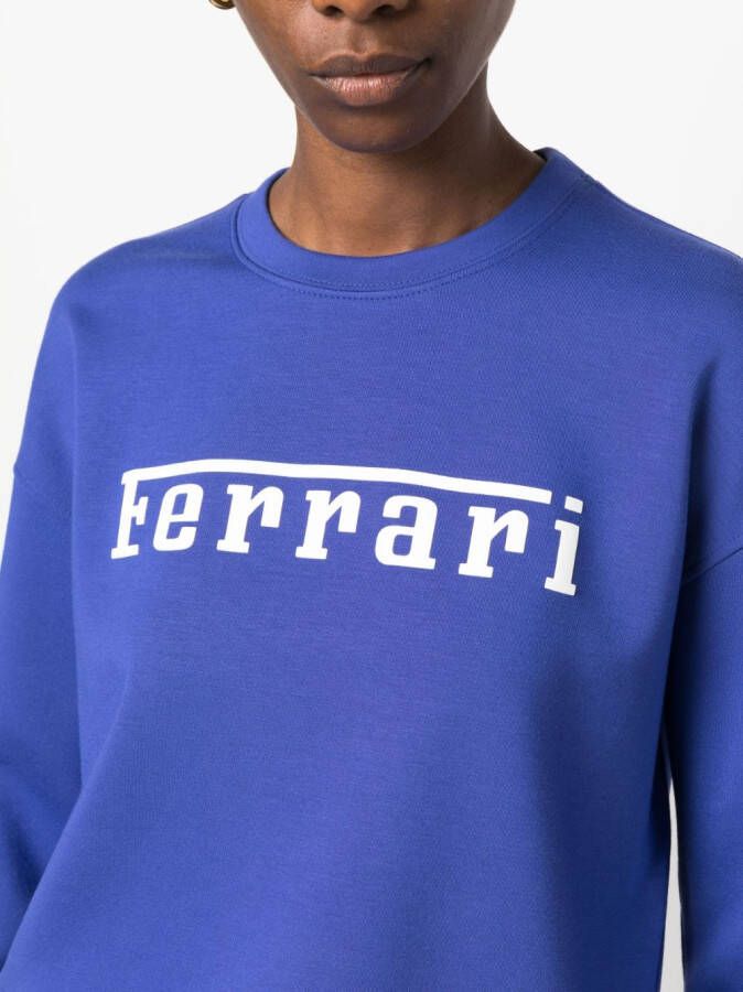 Ferrari Sweater met logoprint Blauw