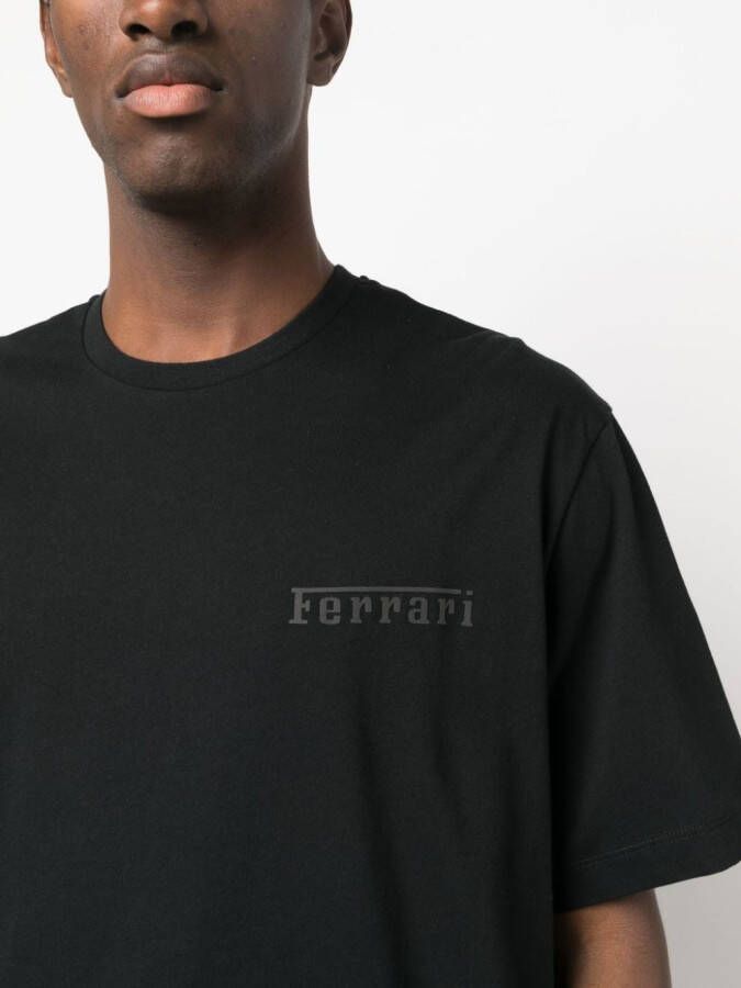 Ferrari T-shirt met logoprint Zwart