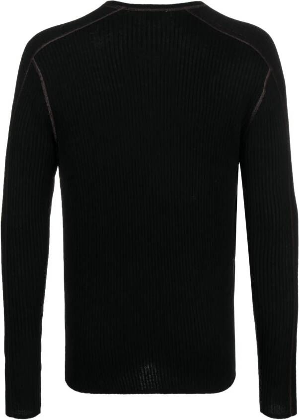 Filippa K Geribbelde sweater Zwart