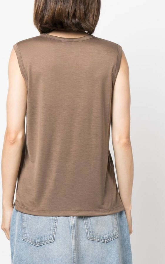 Filippa K V-neck sleeveless T-shirt Bruin