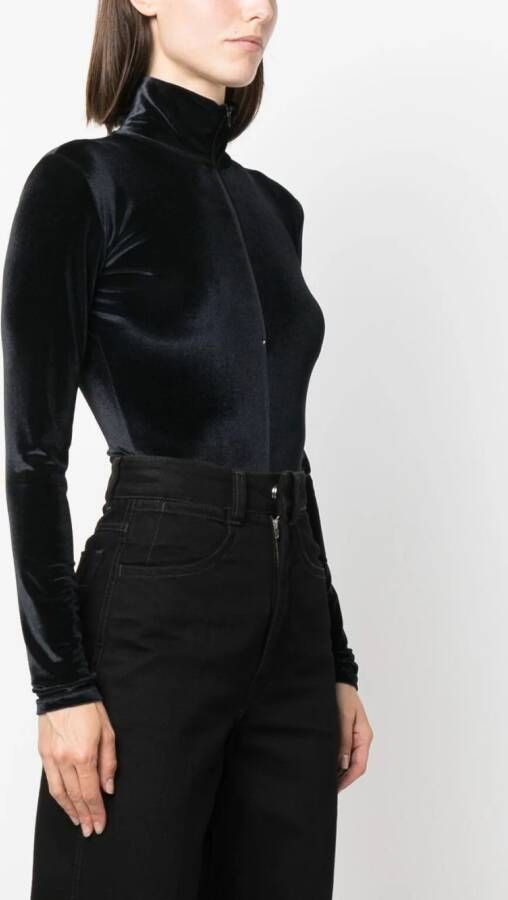 Filippa K zip-up velvet body Zwart