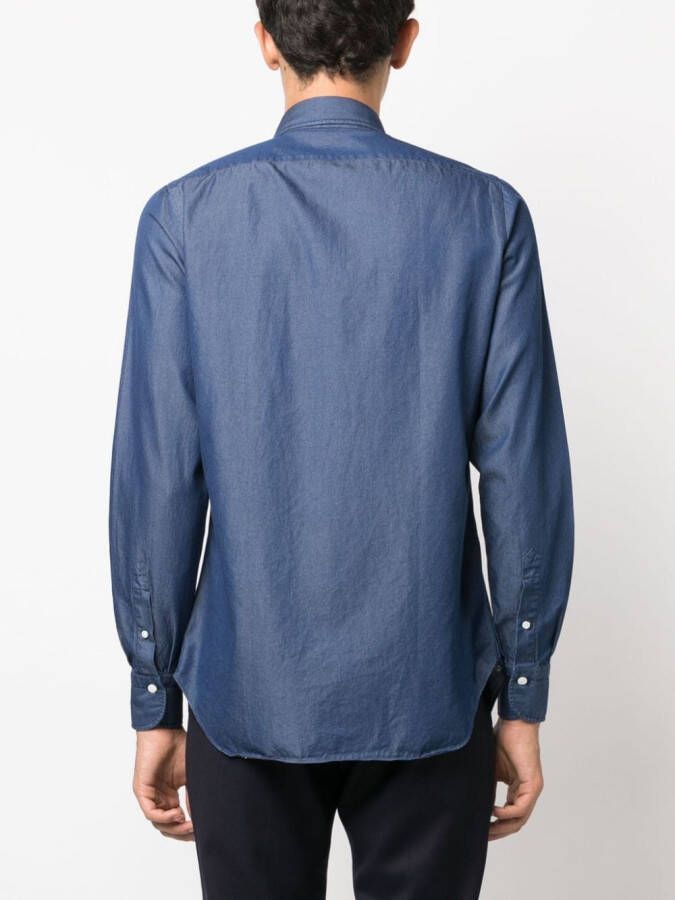 Finamore 1925 Napoli Denim overhemd Blauw