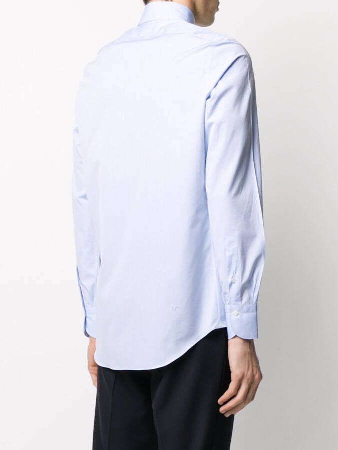 Finamore 1925 Napoli Getailleerd overhemd Blauw