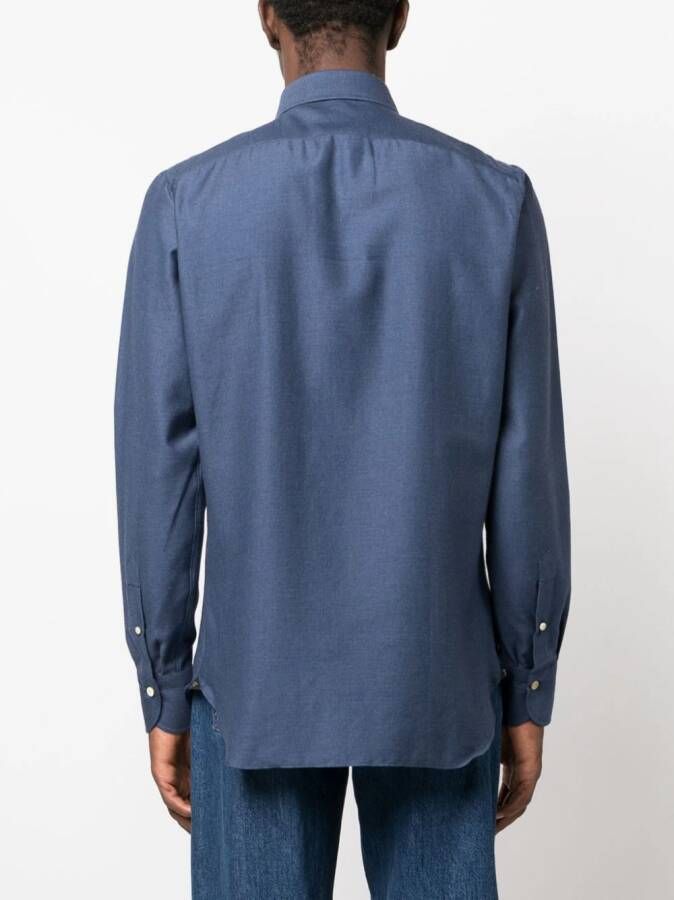 Finamore 1925 Napoli Overhemd van katoenmix Blauw