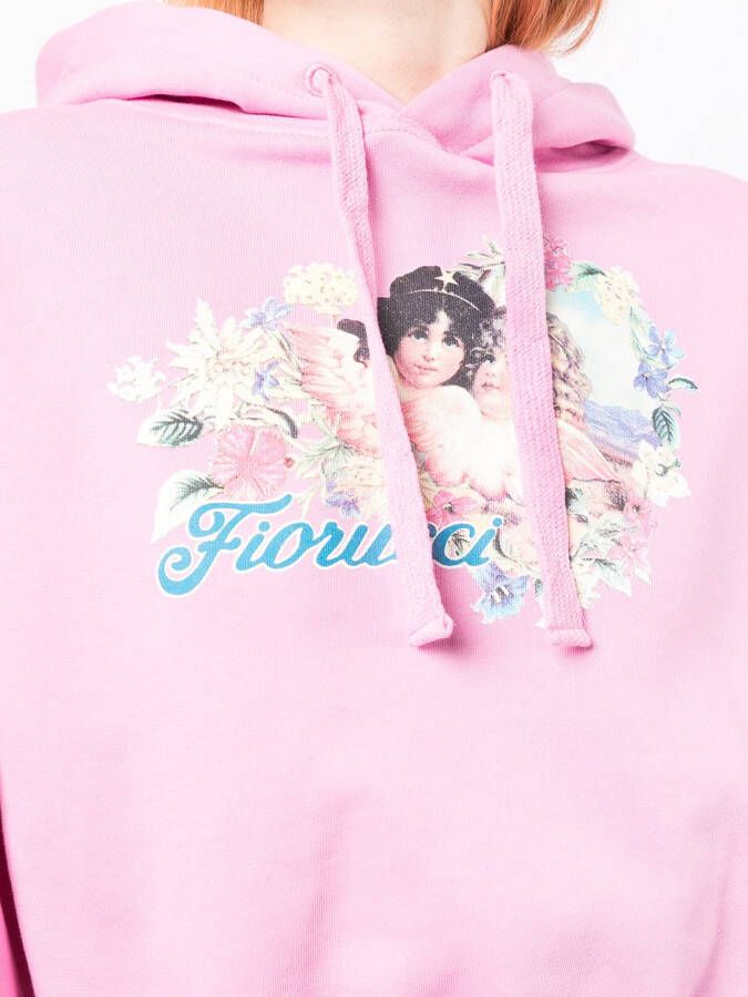 Fiorucci Cropped hoodie Roze