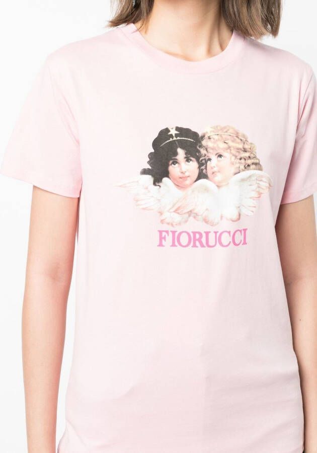 Fiorucci T-shirt met logo Roze