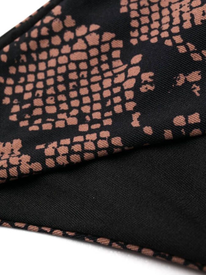 Fisico Bikini met slangenprint Zwart