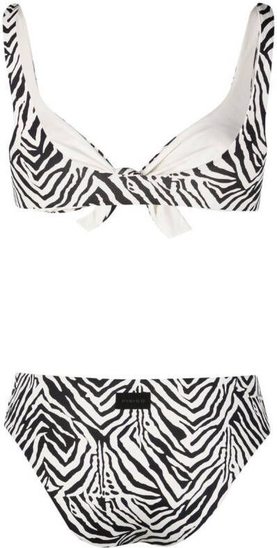 Fisico Bikini met zebraprint Zwart