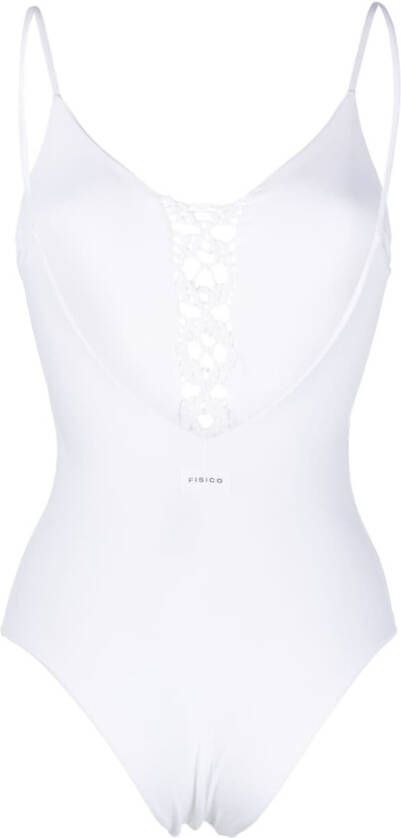 Fisico Badpak met gevlochten detail Wit