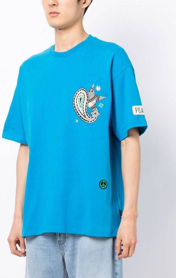 FIVE CM T-shirt met borduurwerk Blauw