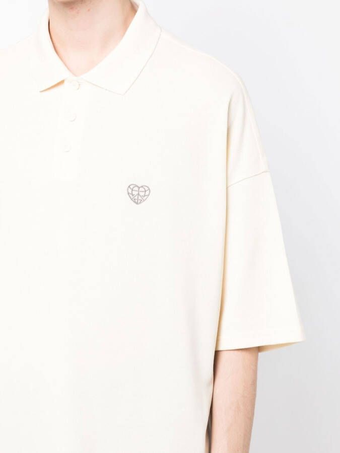 FIVE CM Poloshirt met geborduurd logo Wit