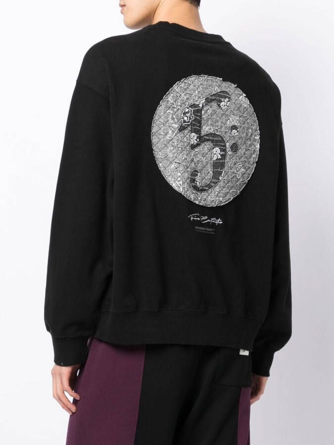 FIVE CM Sweater met logopatch Zwart