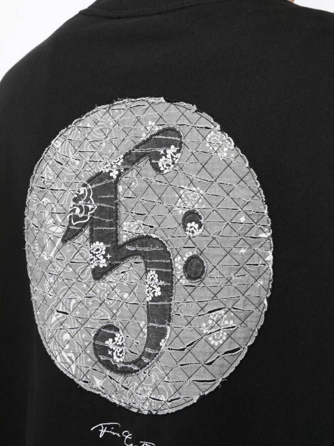 FIVE CM Sweater met logopatch Zwart