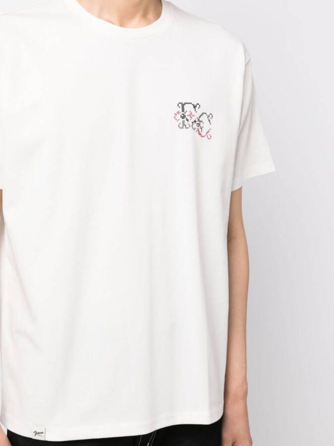 FIVE CM T-shirt met geborduurd logo Wit