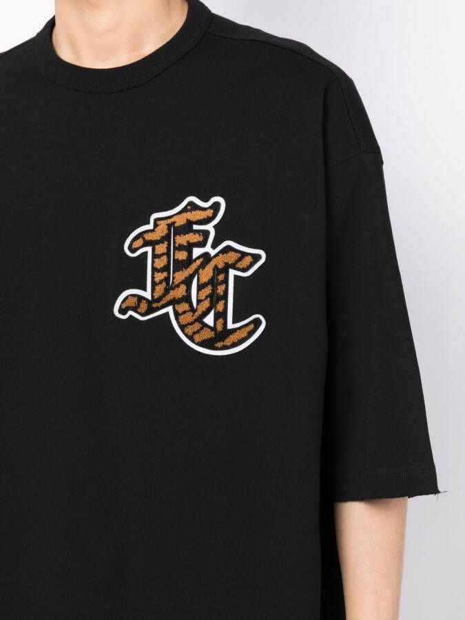 FIVE CM T-shirt met logopatch Zwart
