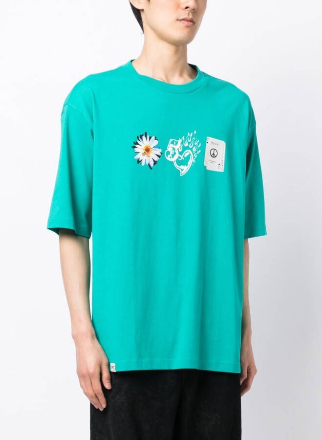 FIVE CM T-shirt met print Groen