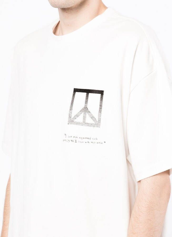 FIVE CM T-shirt met tekst Wit