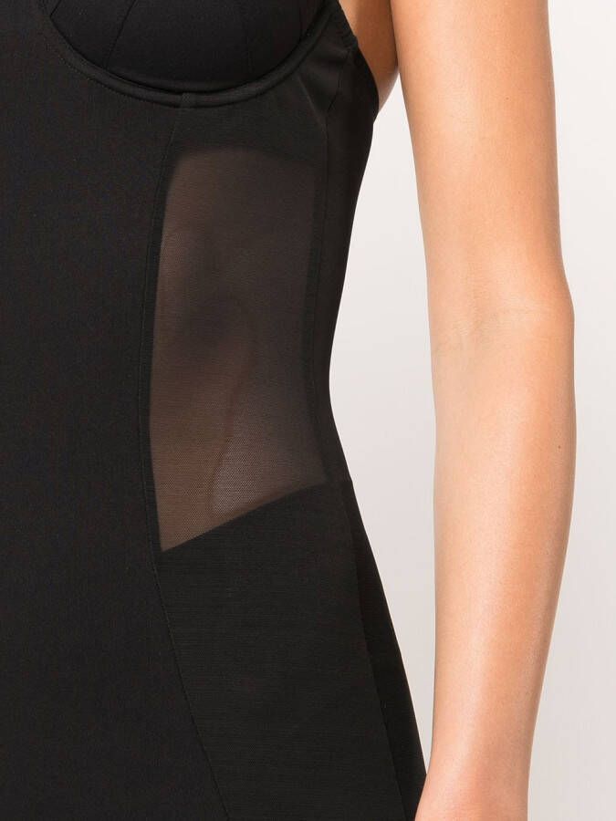 Fleur Du Mal Jumpsuit met mesh Zwart