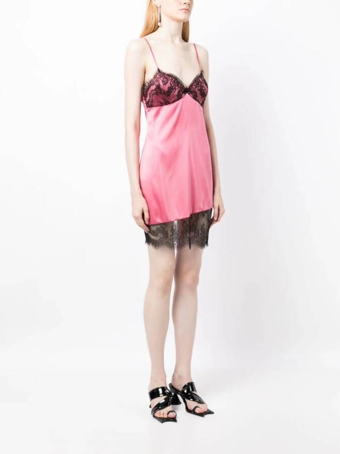 Fleur Du Mal Mini-jurk met kant Roze