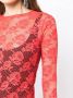 Fleur Du Mal Midi-jurk met bloemenkant Rood - Thumbnail 5