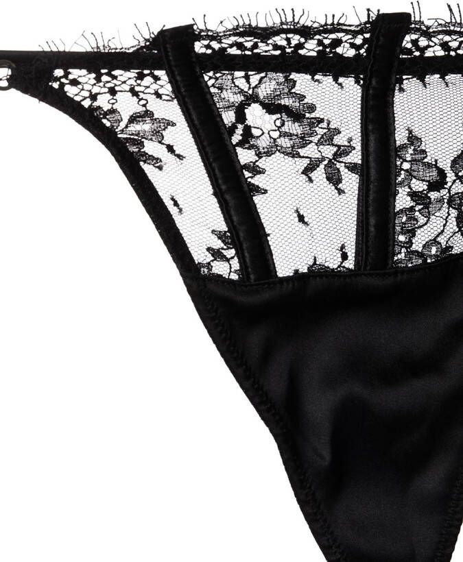 Fleur Du Mal String met kant Zwart